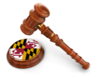 Maryland state flag and gavel