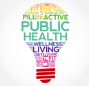 colorful public health word cloud shaped light a l